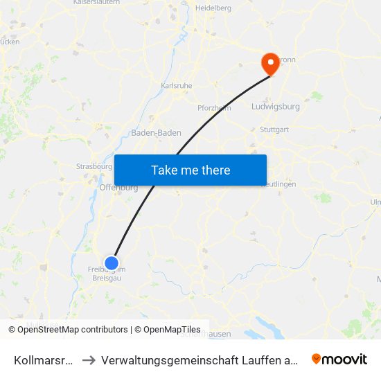 Kollmarsreute to Verwaltungsgemeinschaft Lauffen am Neckar map