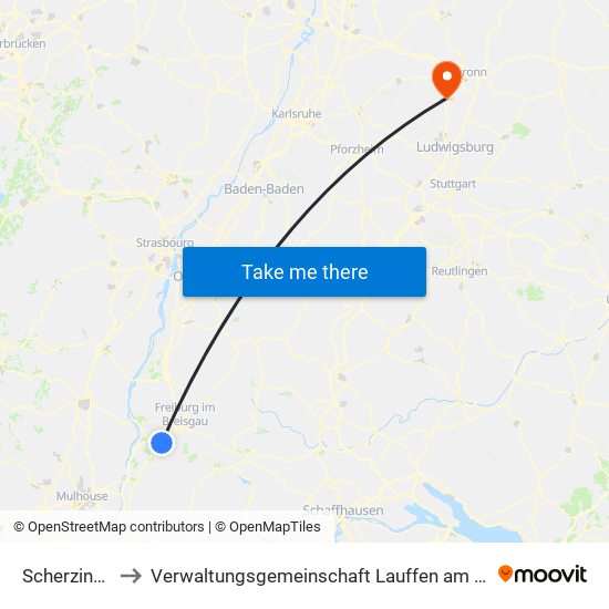 Scherzingen to Verwaltungsgemeinschaft Lauffen am Neckar map