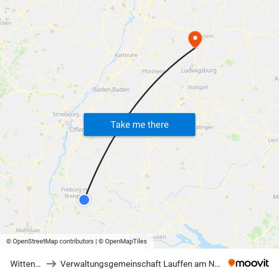 Wittental to Verwaltungsgemeinschaft Lauffen am Neckar map