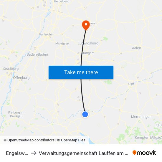 Engelswies to Verwaltungsgemeinschaft Lauffen am Neckar map