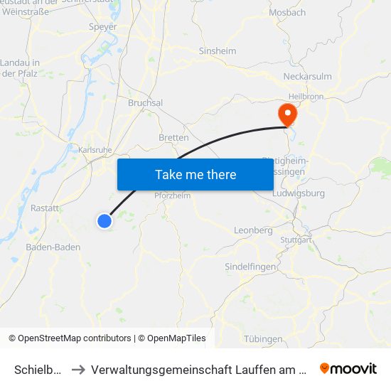 Schielberg to Verwaltungsgemeinschaft Lauffen am Neckar map