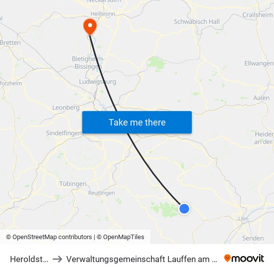 Heroldstatt to Verwaltungsgemeinschaft Lauffen am Neckar map