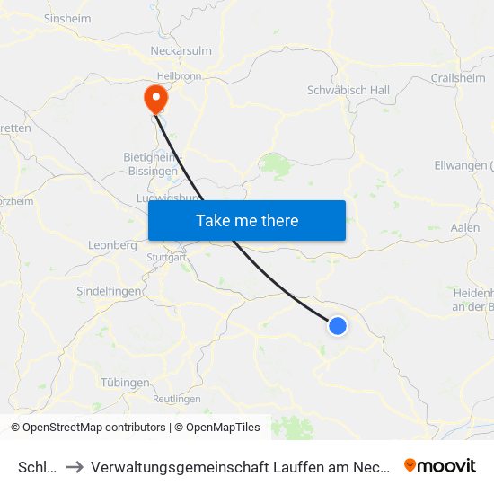 Schlat to Verwaltungsgemeinschaft Lauffen am Neckar map