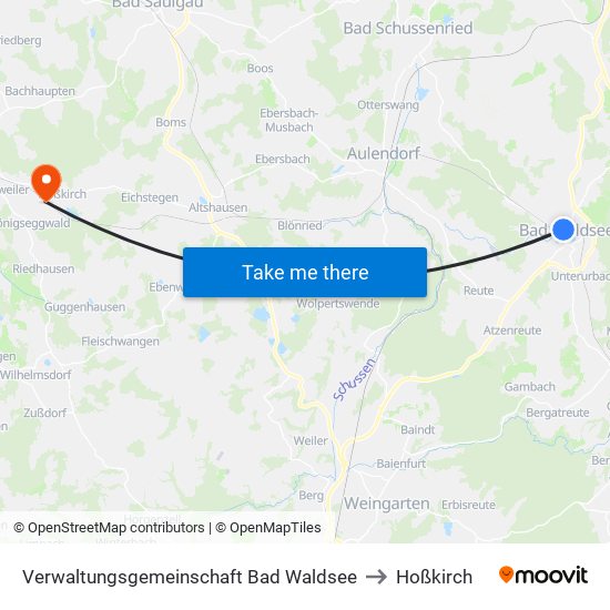 Verwaltungsgemeinschaft Bad Waldsee to Hoßkirch map