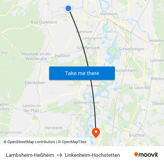 Lambsheim-Heßheim to Linkenheim-Hochstetten map