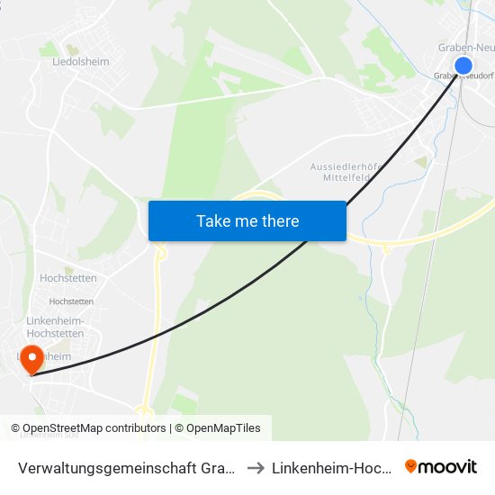 Verwaltungsgemeinschaft Graben-Neudorf to Linkenheim-Hochstetten map