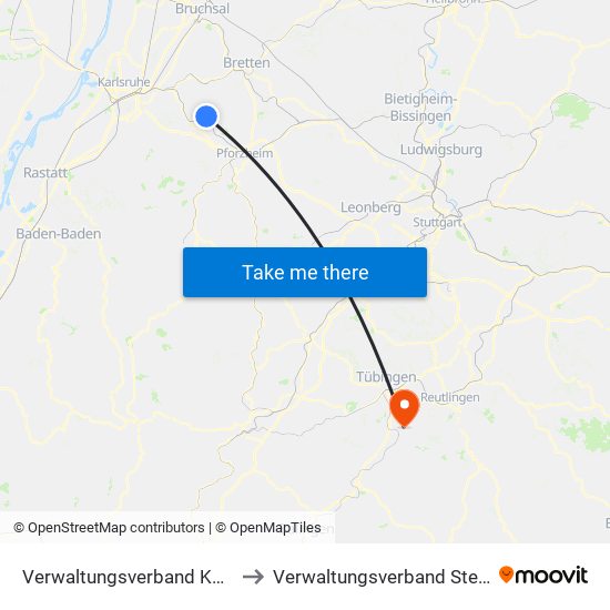 Verwaltungsverband Kämpfelbachtal to Verwaltungsverband Steinlach-Wiesaz map