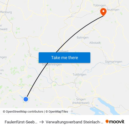 Faulenfürst-Seebrugg to Verwaltungsverband Steinlach-Wiesaz map