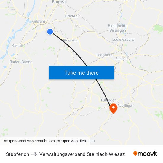 Stupferich to Verwaltungsverband Steinlach-Wiesaz map