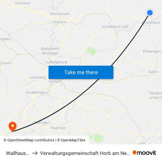 Wallhausen to Verwaltungsgemeinschaft Horb am Neckar map