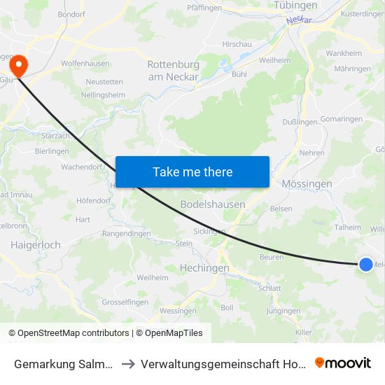 Gemarkung Salmendingen to Verwaltungsgemeinschaft Horb am Neckar map