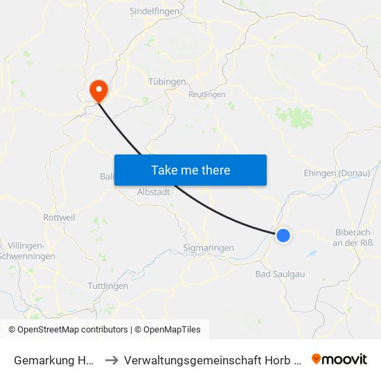 Gemarkung Heudorf to Verwaltungsgemeinschaft Horb am Neckar map