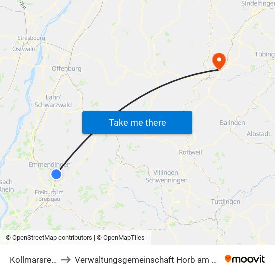 Kollmarsreute to Verwaltungsgemeinschaft Horb am Neckar map