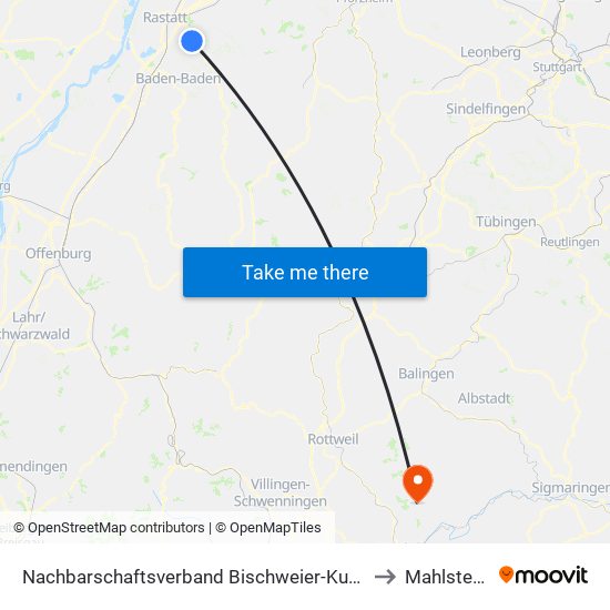 Nachbarschaftsverband Bischweier-Kuppenheim to Mahlstetten map