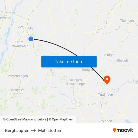 Berghaupten to Mahlstetten map