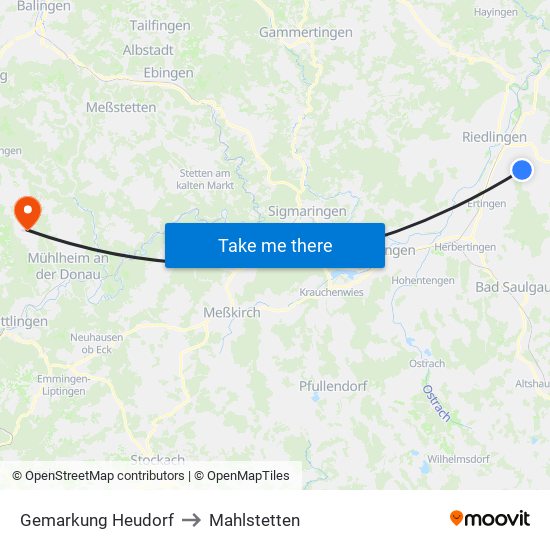 Gemarkung Heudorf to Mahlstetten map