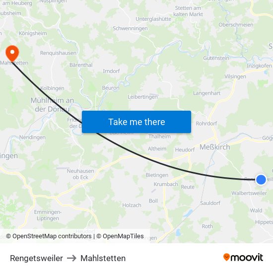 Rengetsweiler to Mahlstetten map