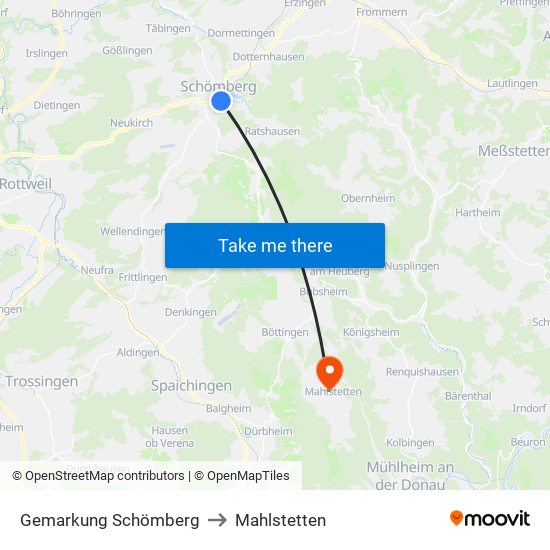 Gemarkung Schömberg to Mahlstetten map