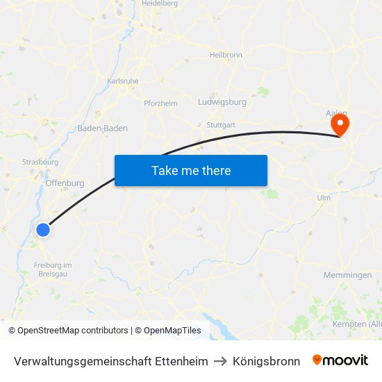 Verwaltungsgemeinschaft Ettenheim to Königsbronn map