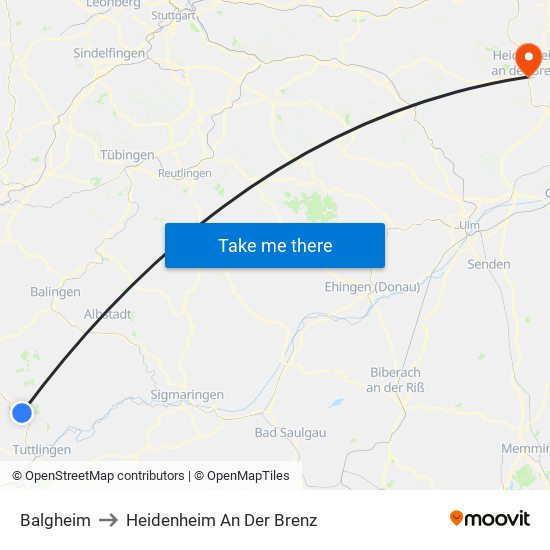 Balgheim to Heidenheim An Der Brenz map