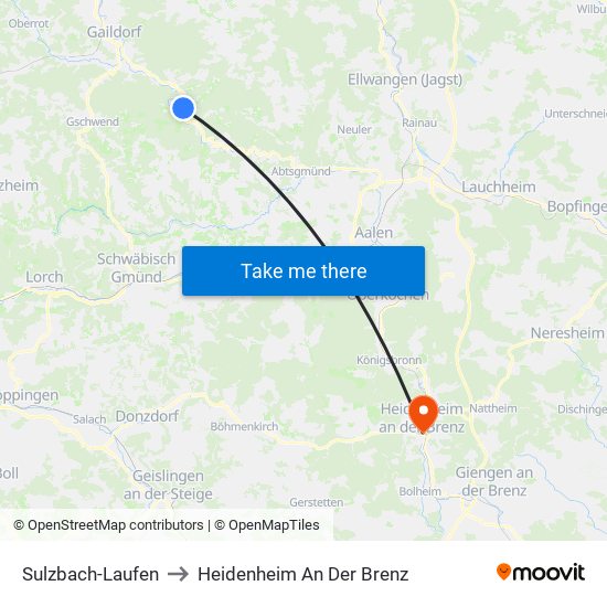 Sulzbach-Laufen to Heidenheim An Der Brenz map