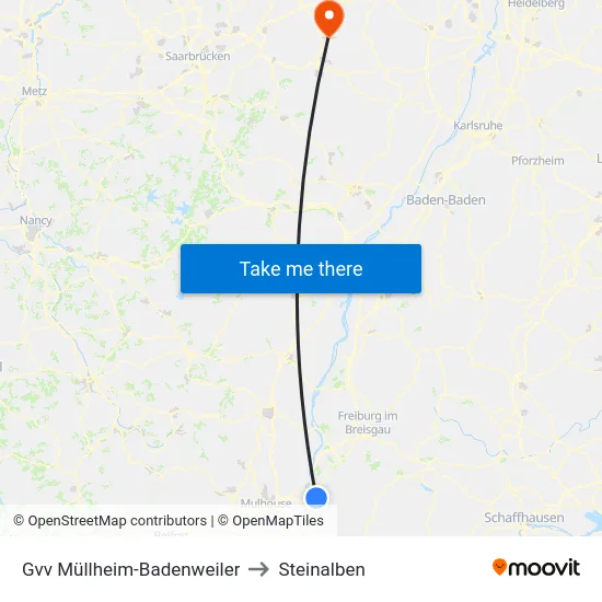 Gvv Müllheim-Badenweiler to Steinalben map