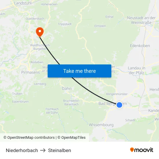 Niederhorbach to Steinalben map