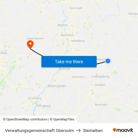 Verwaltungsgemeinschaft Obersulm to Steinalben map