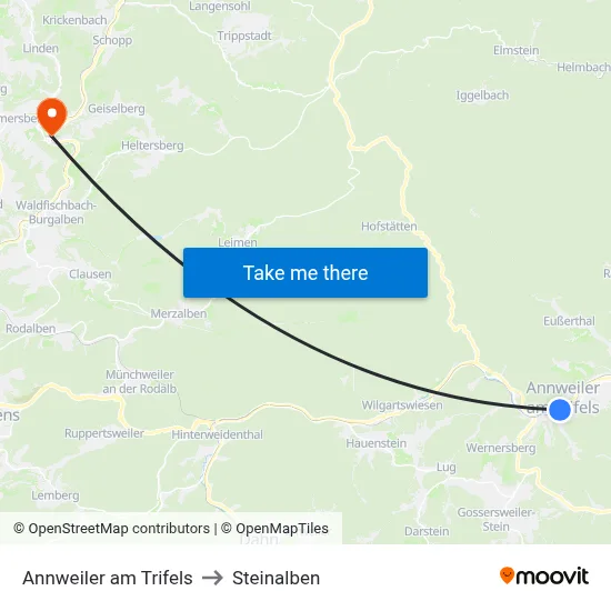 Annweiler am Trifels to Steinalben map