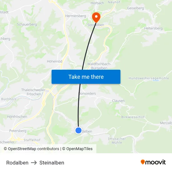 Rodalben to Steinalben map