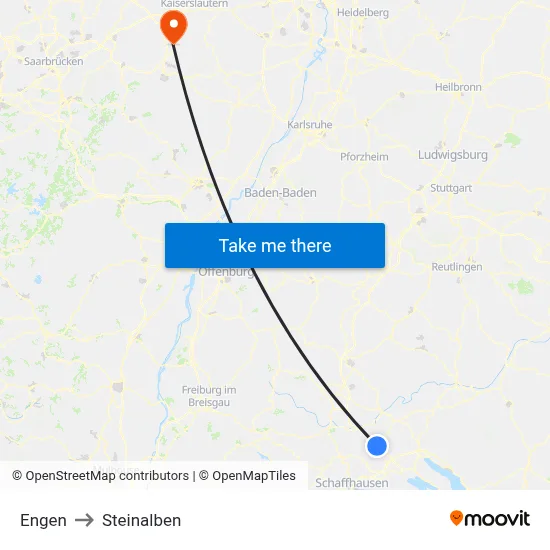 Engen to Steinalben map
