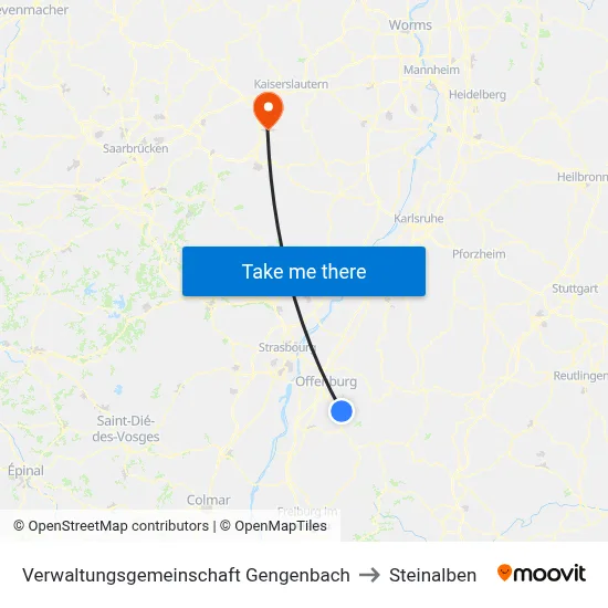 Verwaltungsgemeinschaft Gengenbach to Steinalben map