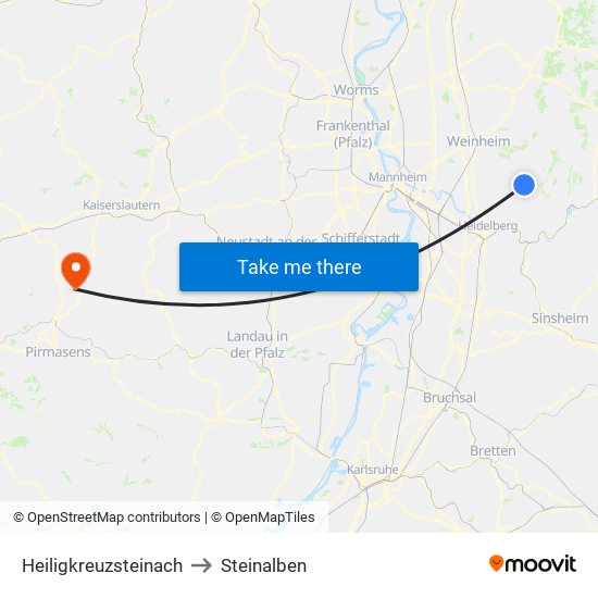 Heiligkreuzsteinach to Steinalben map