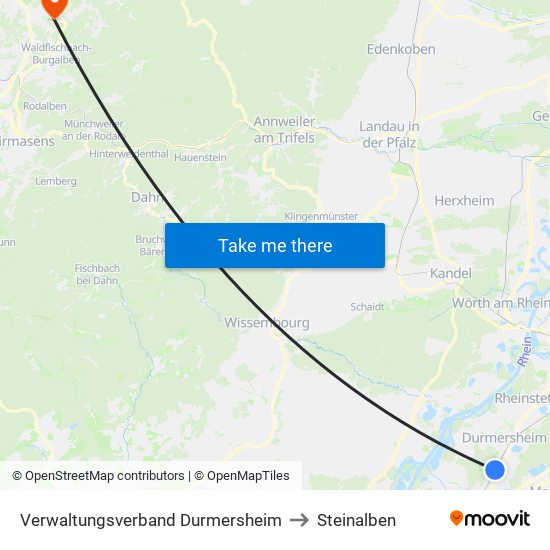 Verwaltungsverband Durmersheim to Steinalben map