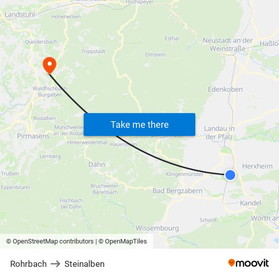 Rohrbach to Steinalben map