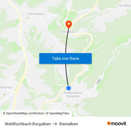 Waldfischbach-Burgalben to Steinalben map