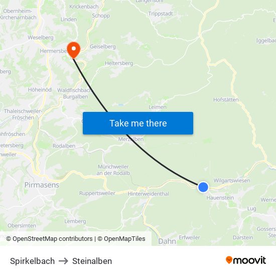 Spirkelbach to Steinalben map