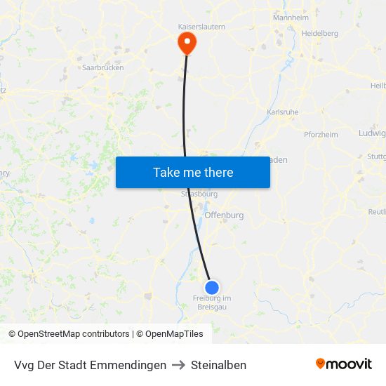 Vvg Der Stadt Emmendingen to Steinalben map