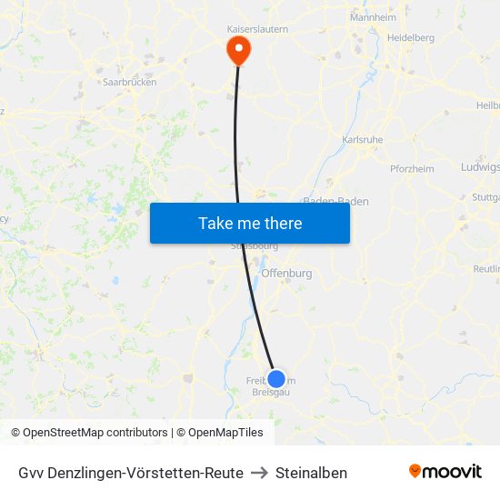 Gvv Denzlingen-Vörstetten-Reute to Steinalben map