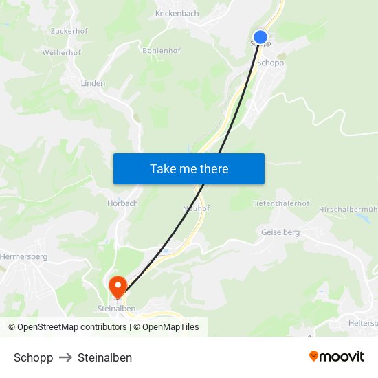 Schopp to Steinalben map