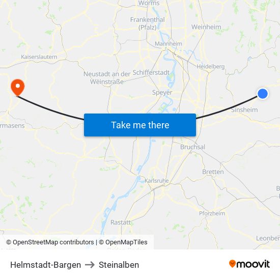 Helmstadt-Bargen to Steinalben map