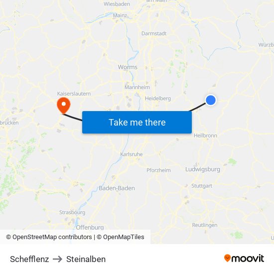 Schefflenz to Steinalben map