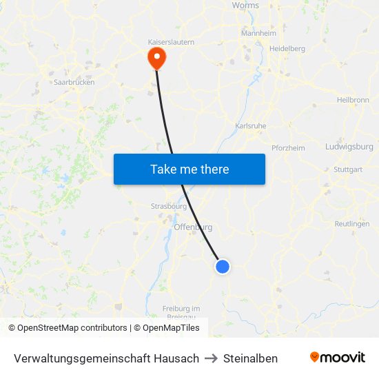 Verwaltungsgemeinschaft Hausach to Steinalben map