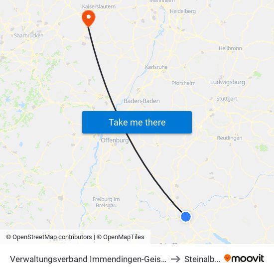 Verwaltungsverband Immendingen-Geisingen to Steinalben map