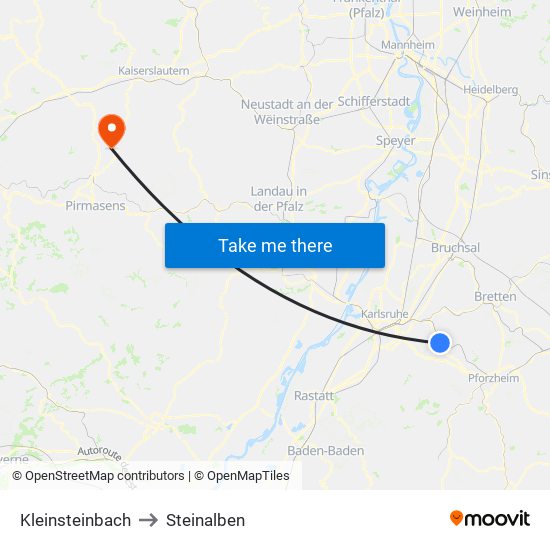 Kleinsteinbach to Steinalben map