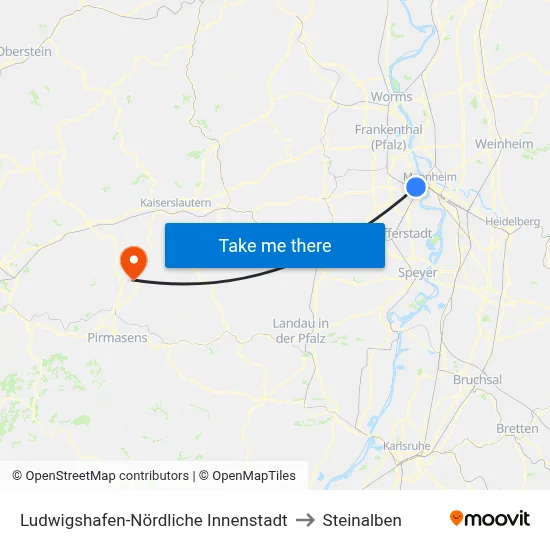 Ludwigshafen-Nördliche Innenstadt to Steinalben map