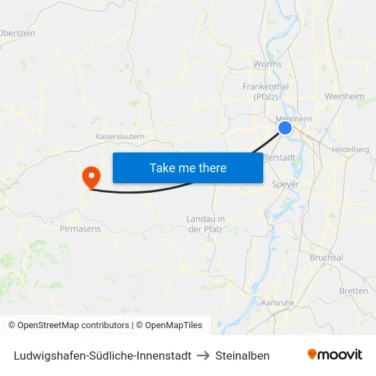 Ludwigshafen-Südliche-Innenstadt to Steinalben map