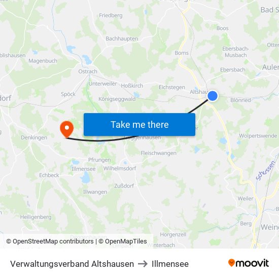 Verwaltungsverband Altshausen to Illmensee map