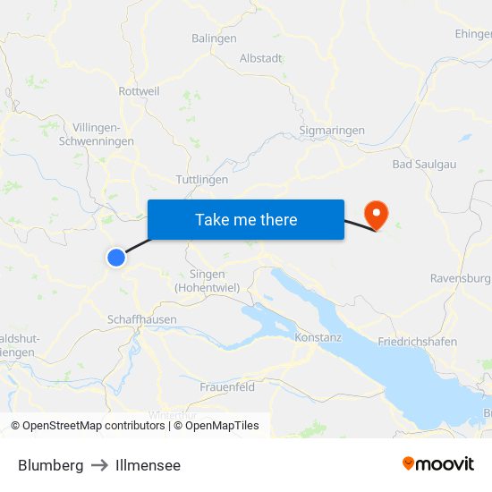Blumberg to Illmensee map