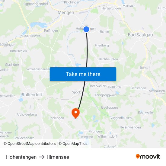 Hohentengen to Illmensee map